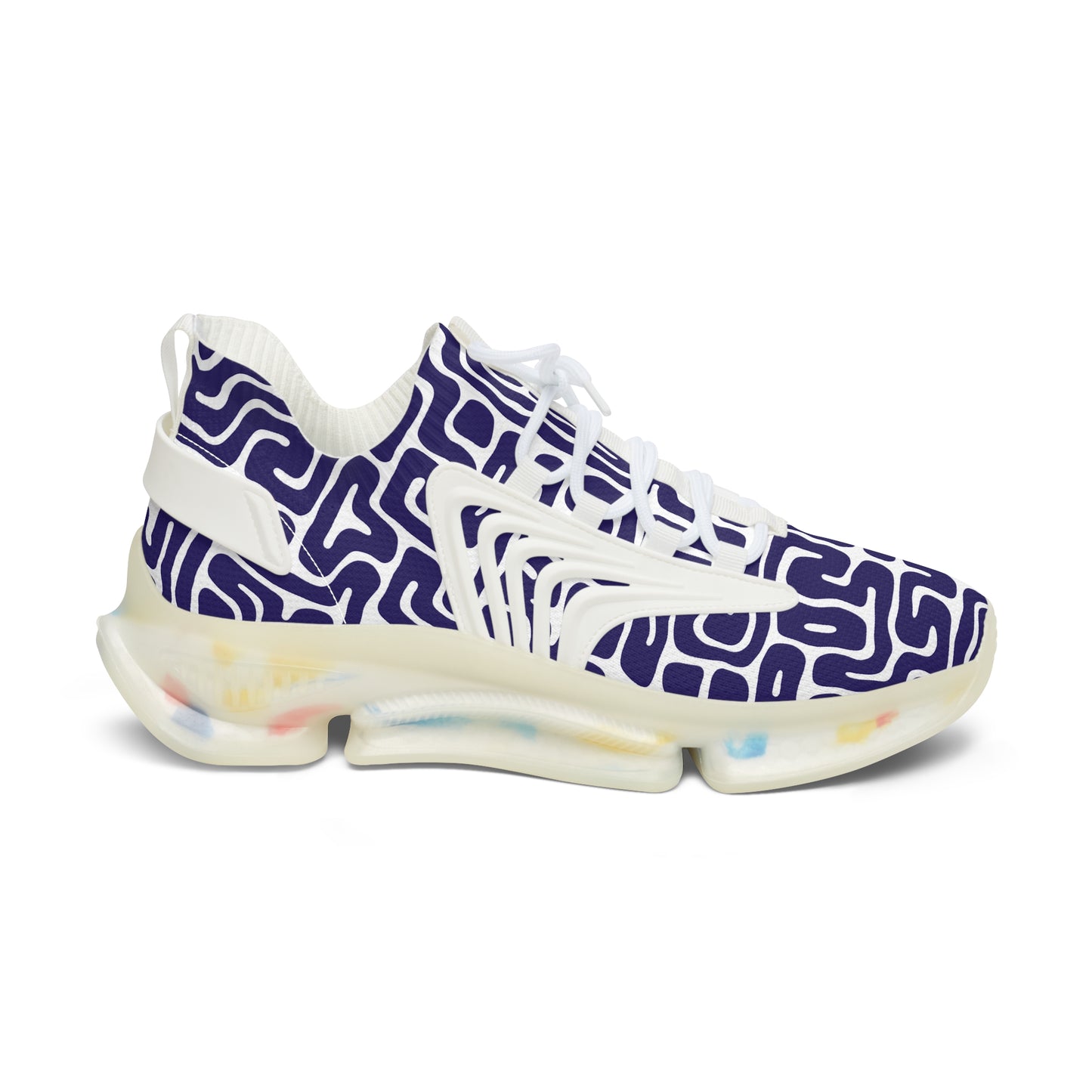 Damen Sneaker Blau Weiß Modern Design Atmungsaktiv