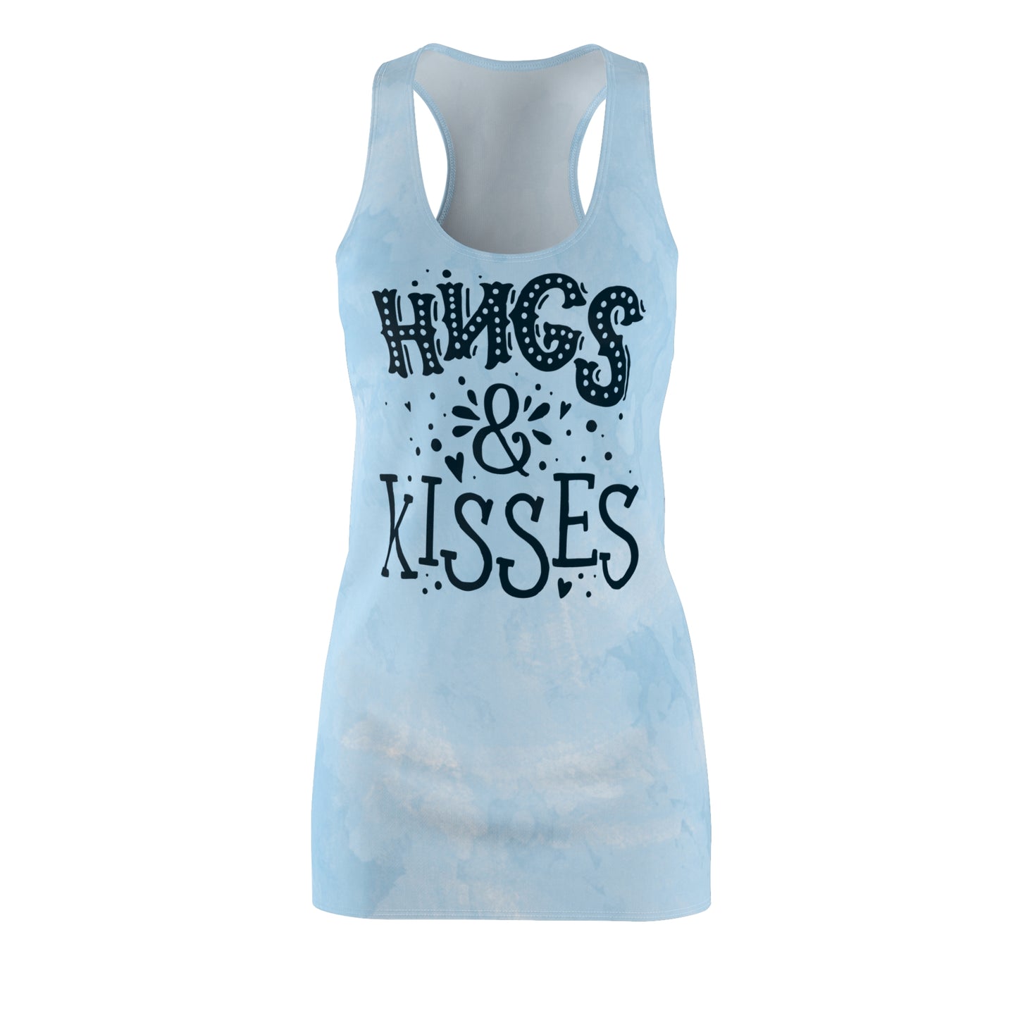 Damen Kleid Hugs Kisses Racerback Sommer Casual Trendy