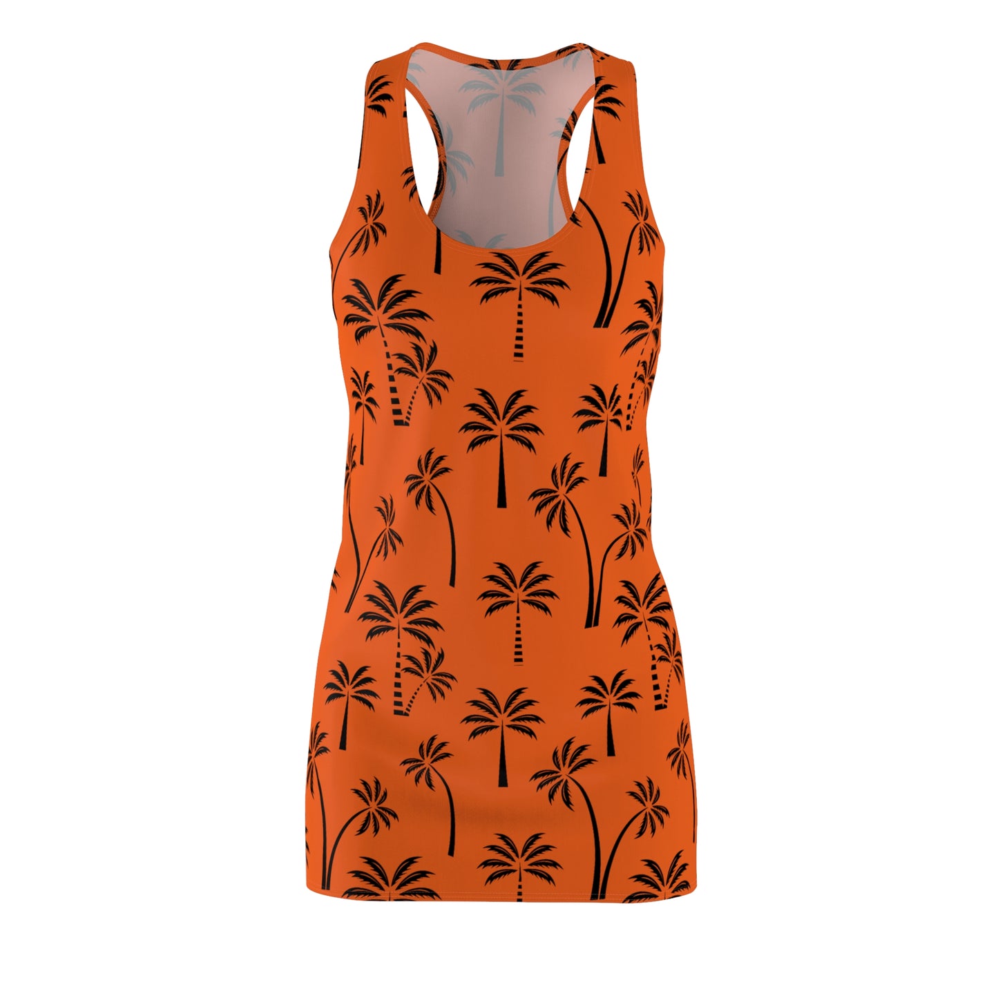 Orange Palmen Racerback Kleid – Leichtes Sommerkleid