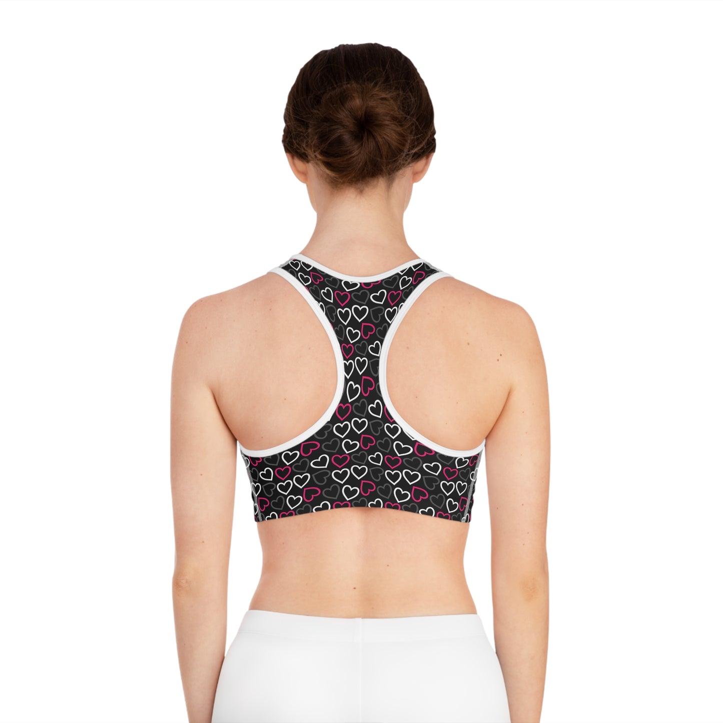 Damen Sport BH Herzmuster Atmungsaktiv Yoga Fitness Workout Top