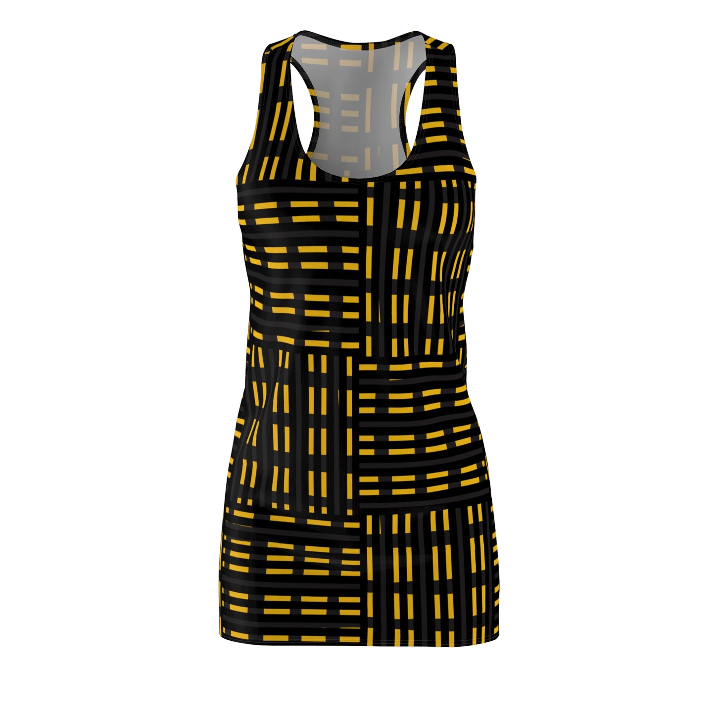 Schwarz Gelbes Racerback Kleid – Modernes Sommerkleid