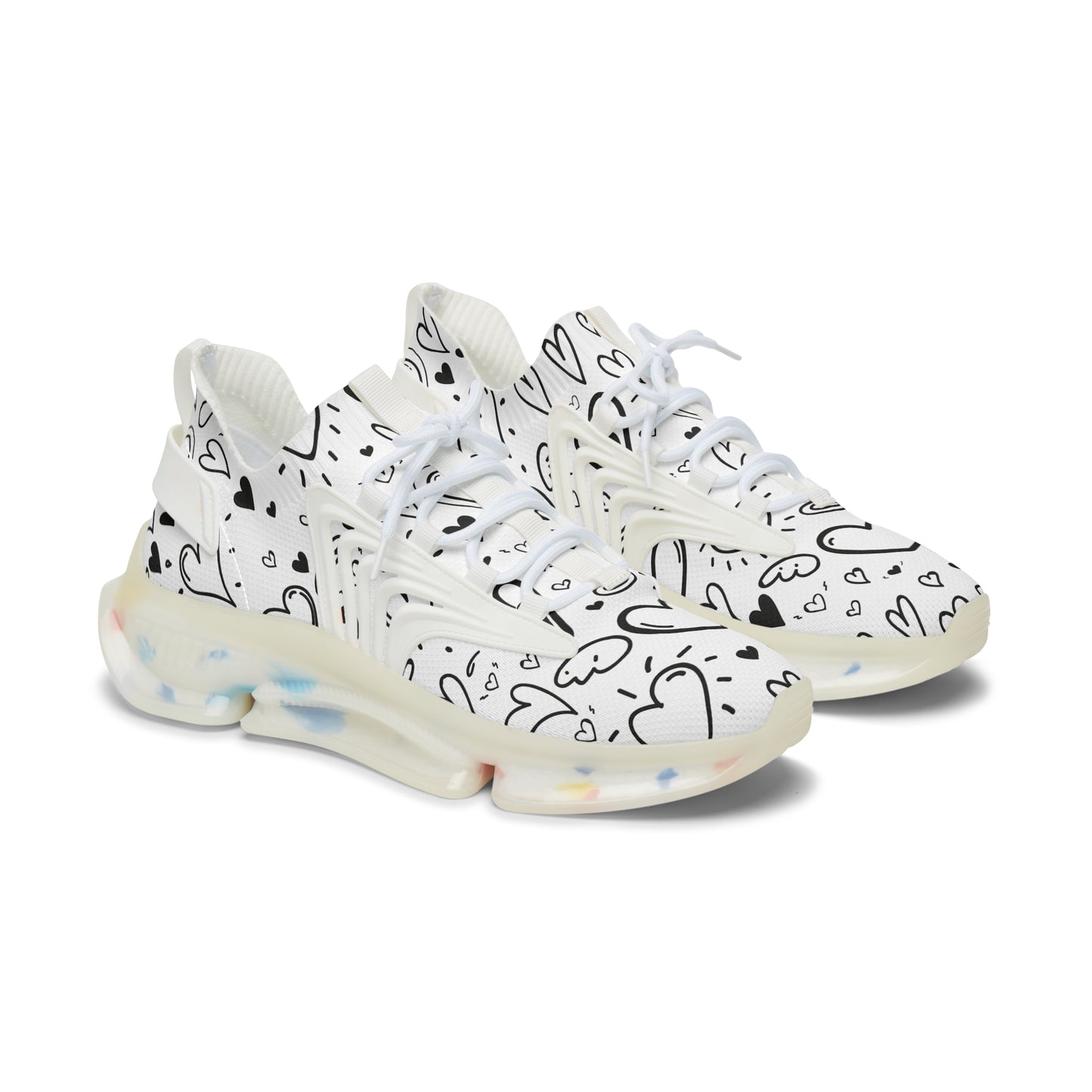 Damen Sneaker mit Herzmuster – Stylische Sportschuhe