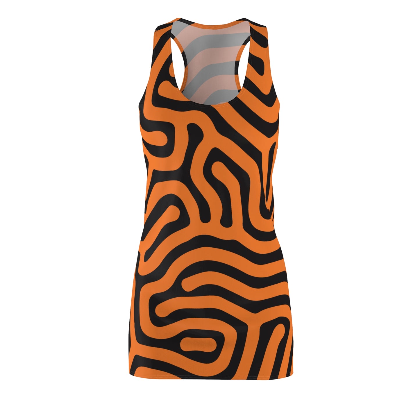 Abstrakt Racerback Kleid – Schwarz Crusta Damenmode