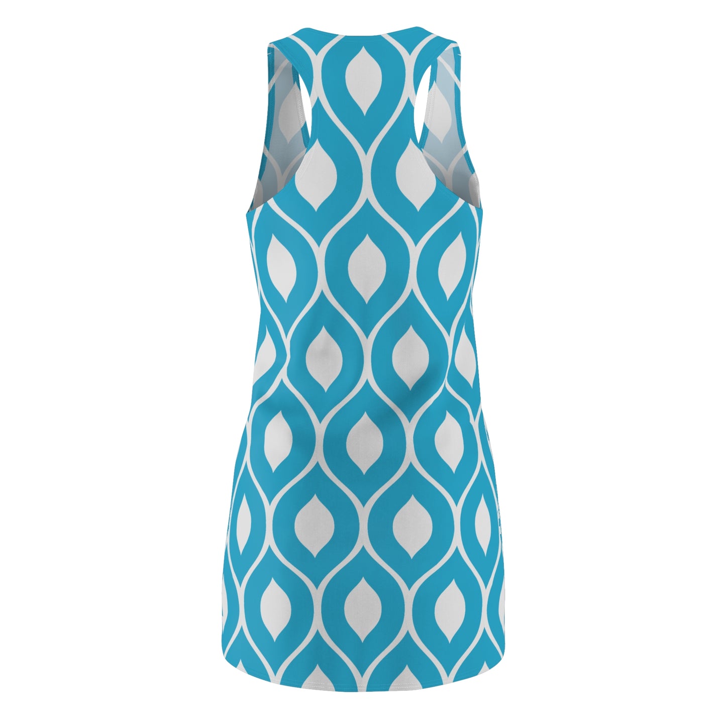 Türkis Grau Geometrie Racerback Kleid – Stilvolles Sommerkleid