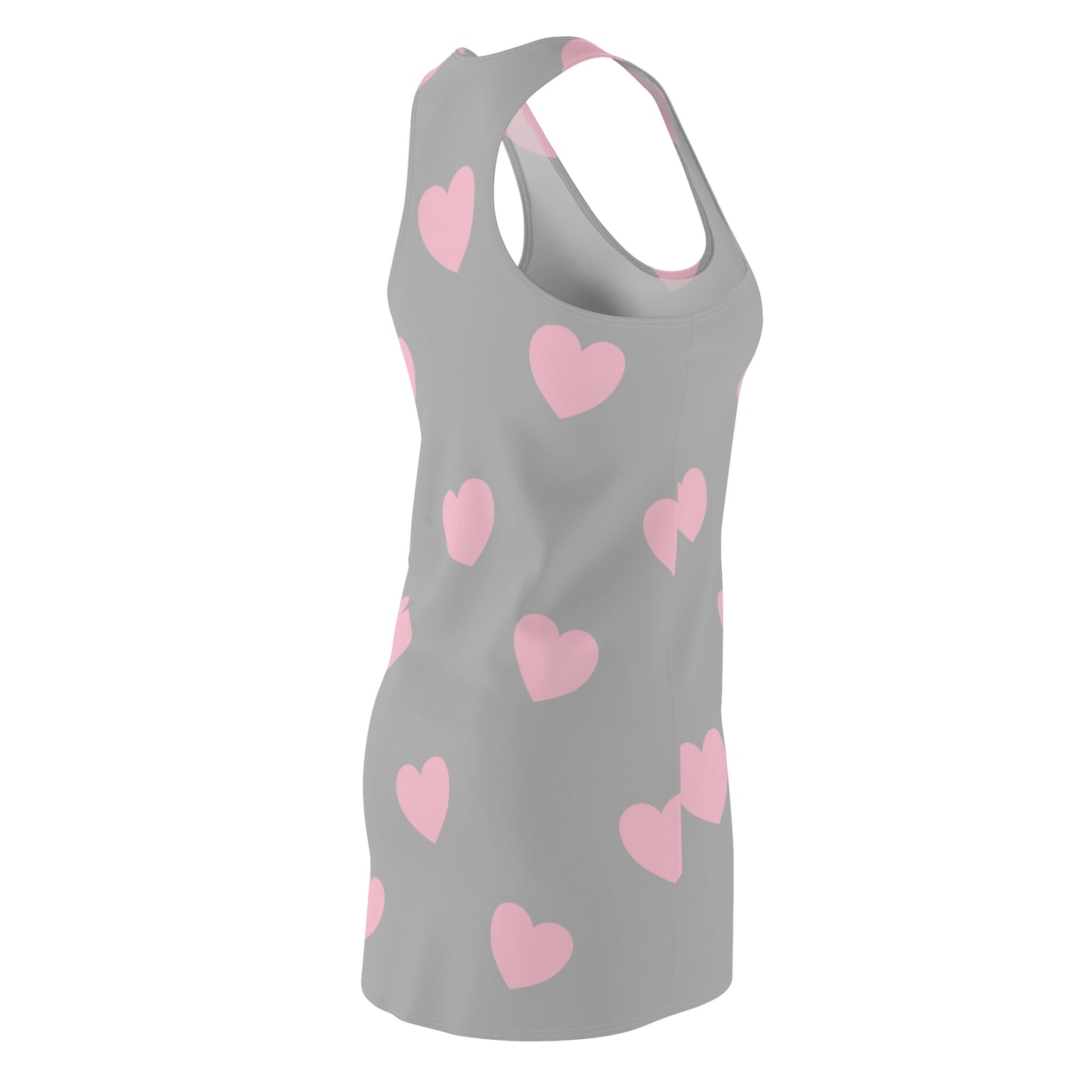 Rosa Herz Racerback Kleid – Romantisches Sommerkleid
