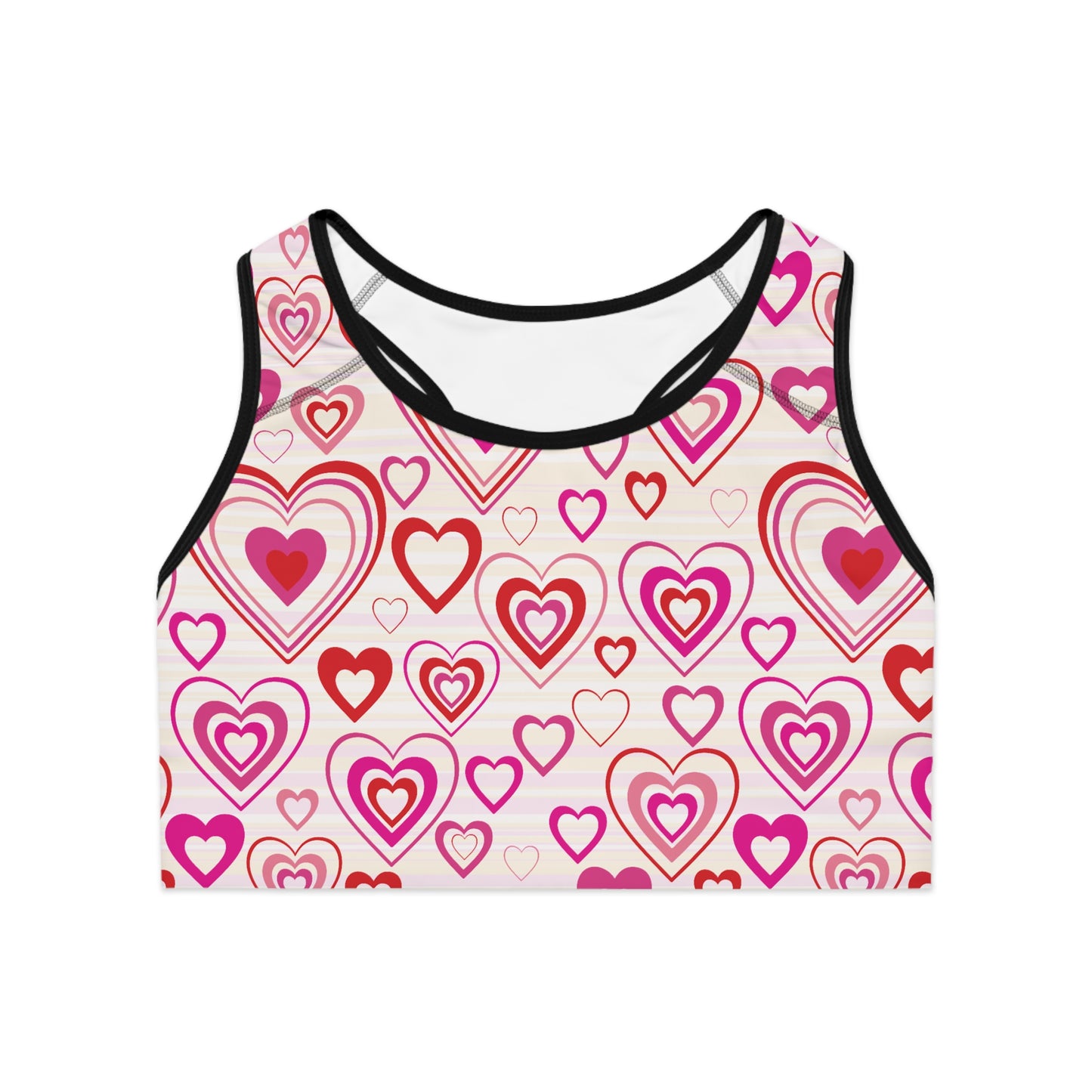 Damen Sport BH Herzmuster Atmungsaktiv Yoga Fitness Workout Top