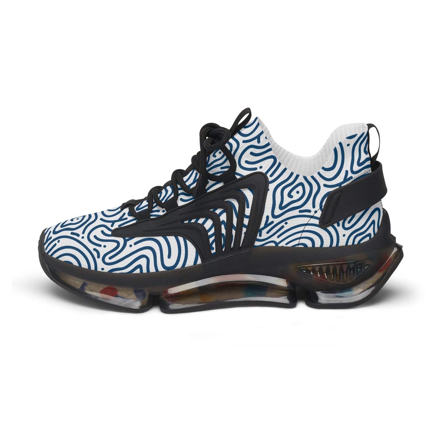 Damen Sneaker Blau Weiß Modern Design Atmungsaktiv