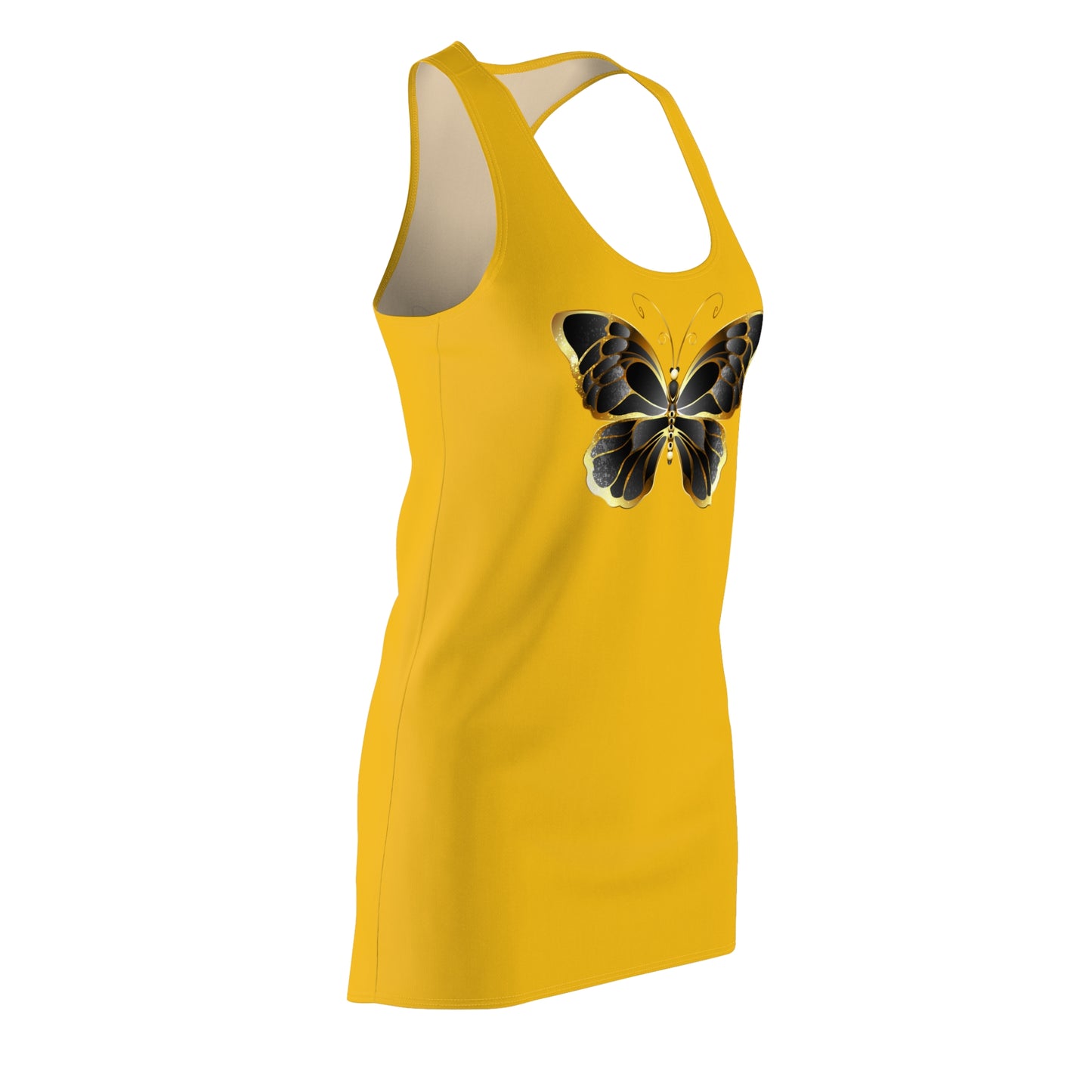 Gelb Schmetterling Racerback Kleid Sommerkleid
