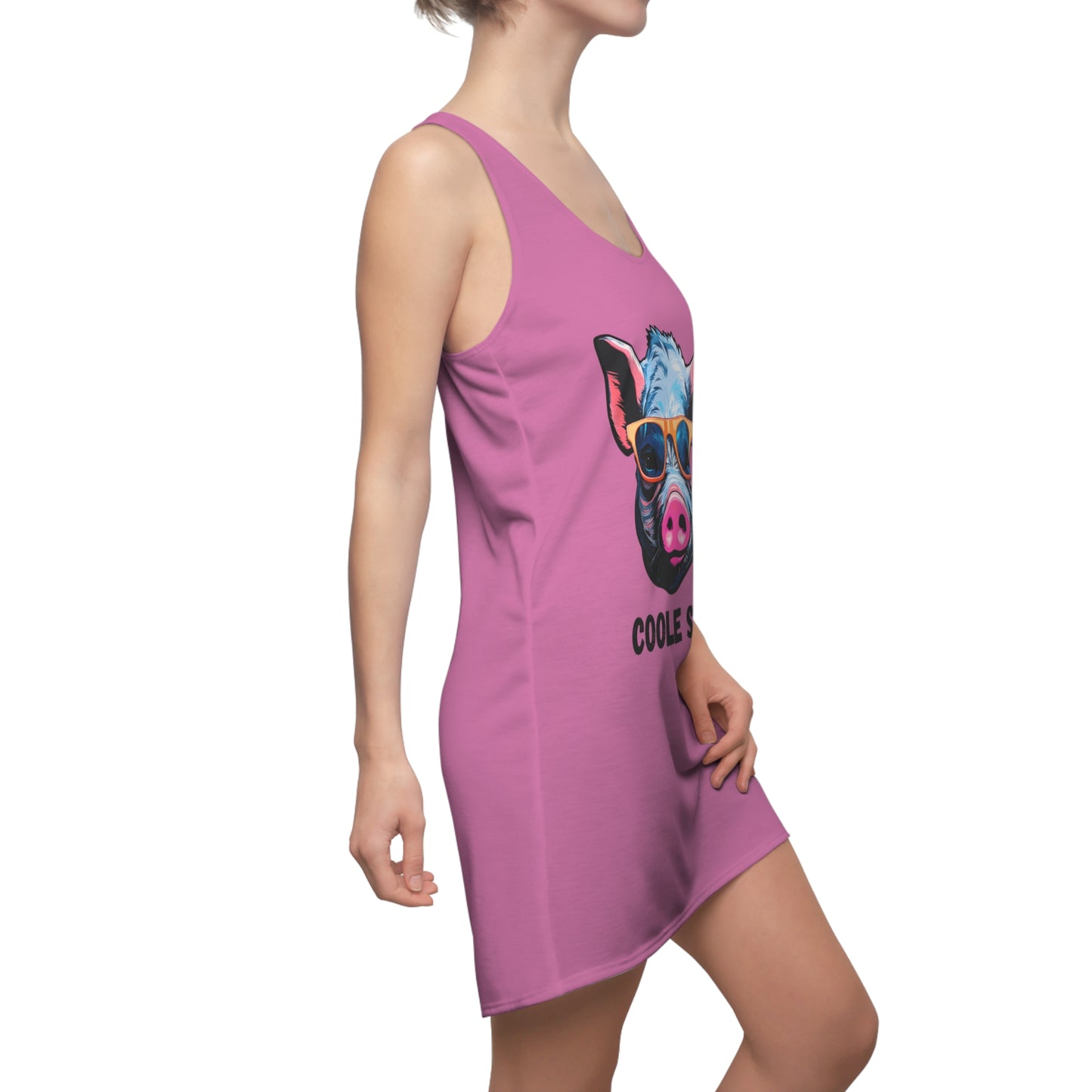 Damen Kleid Coole Sau Racerback Sommer Statement Fun