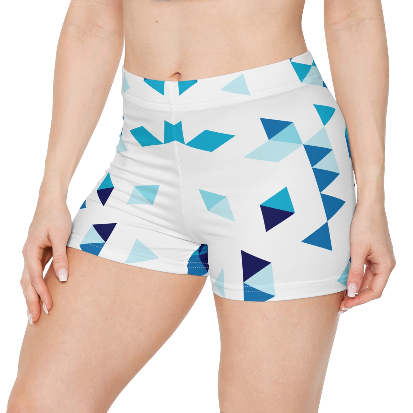 Damen Shorts Geometrisch Blau Muster Sport Sommer Lifestyle