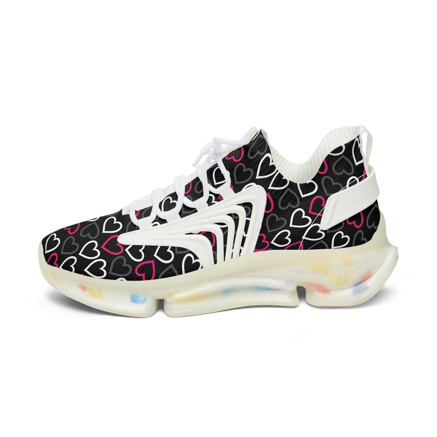 Damen Sneaker mit Herzmuster – Stylische Sportschuhe