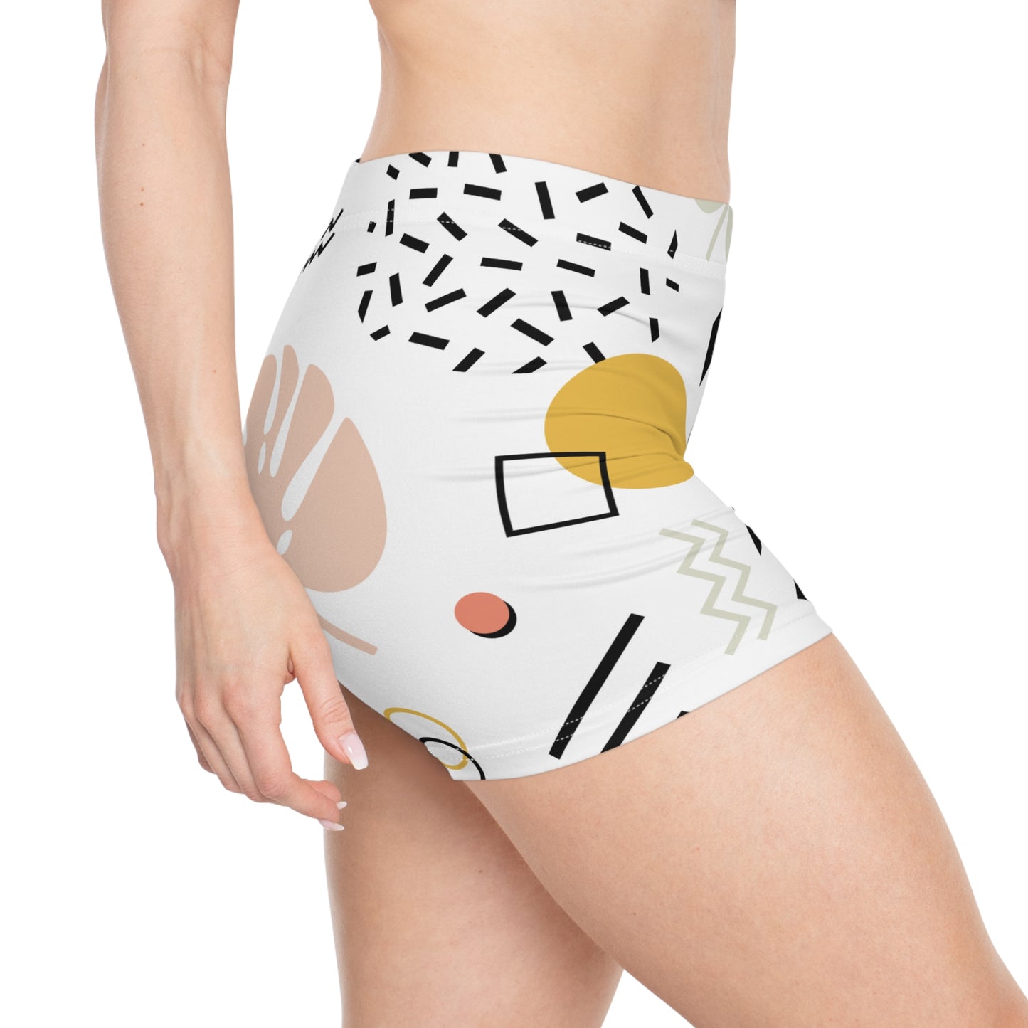 Damen Shorts Geometrisch Blau Muster Sport Sommer Lifestyle