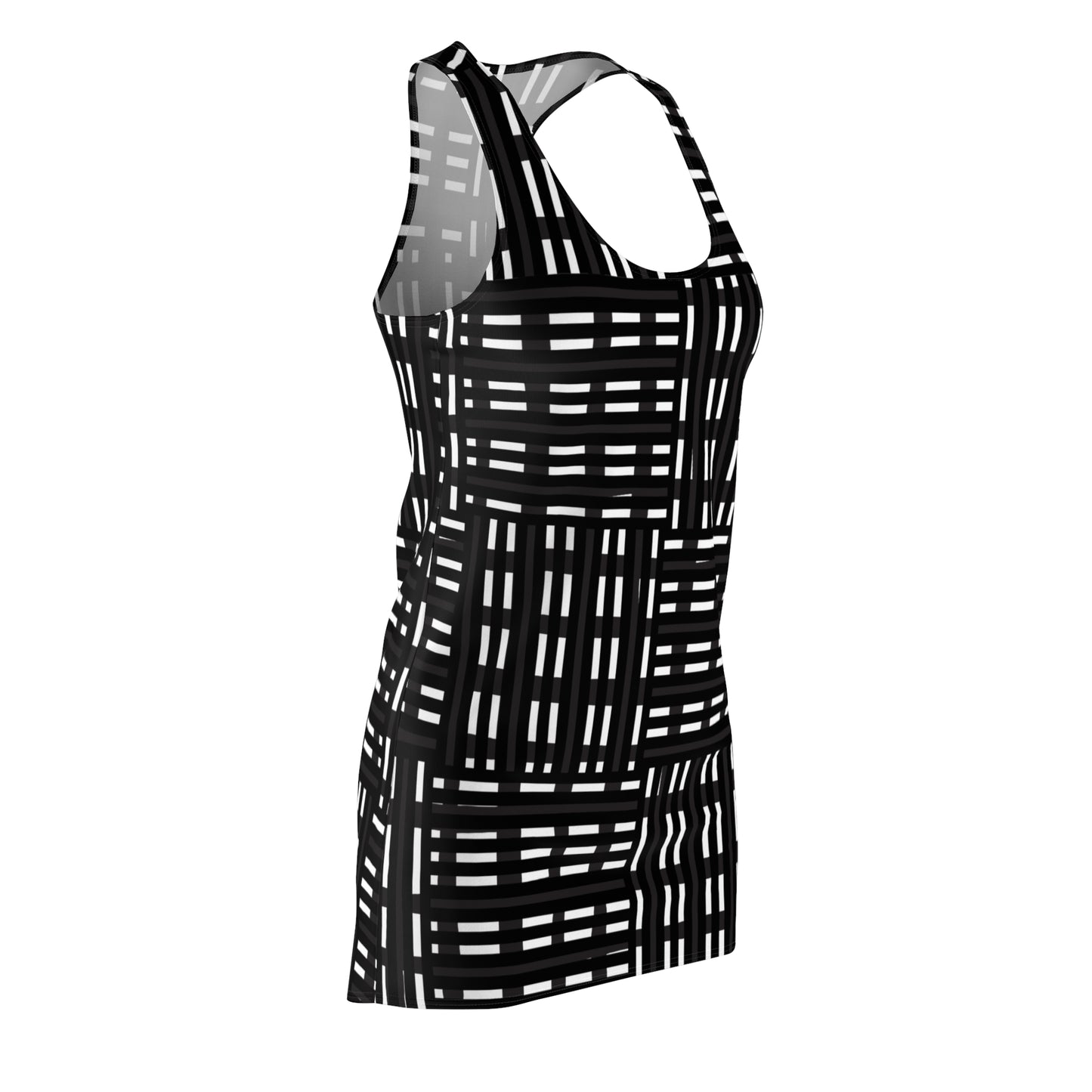 Schwarz Weiß Racerback Kleid – Modernes Sommerkleid