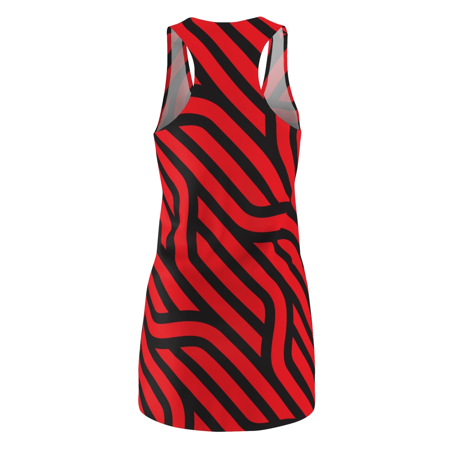 Schwarz Rot Streifen Racerback Kleid – Modernes Sommerkleid