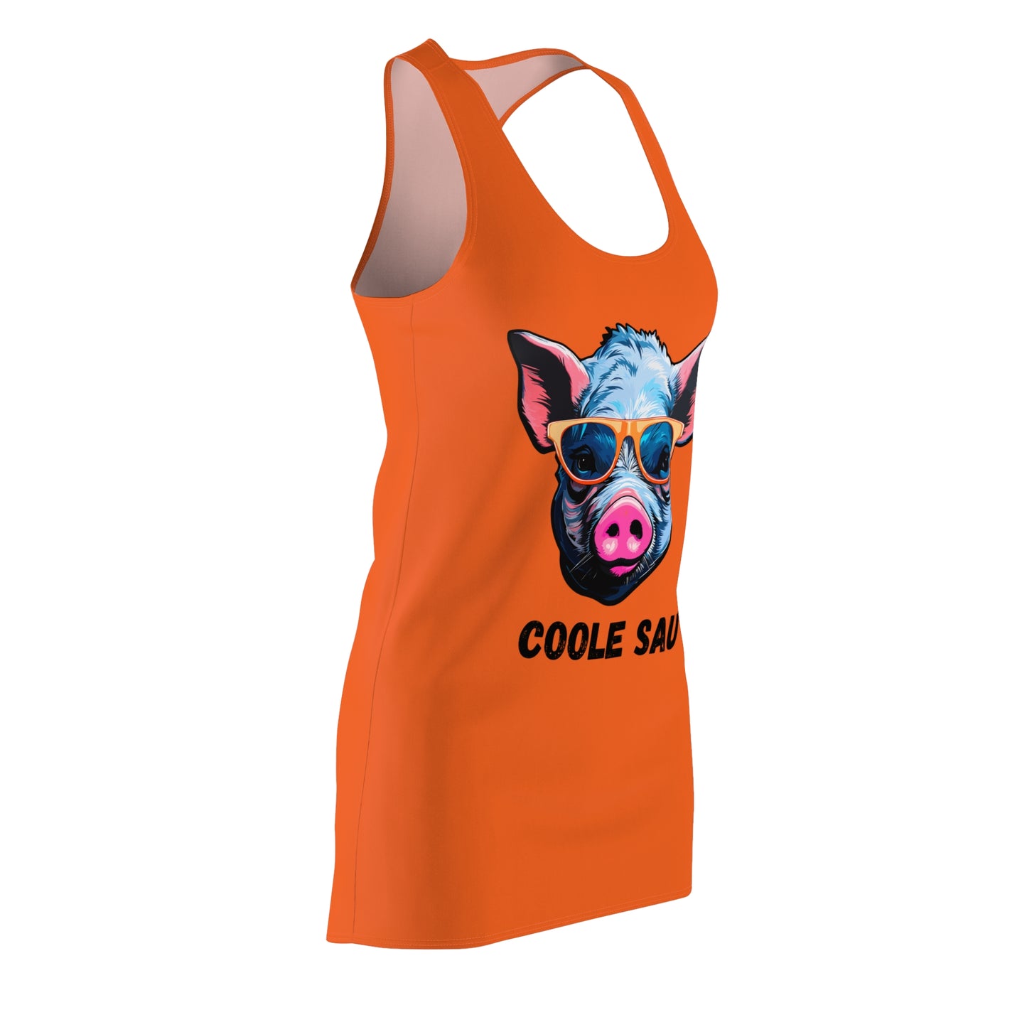 Damen Kleid Coole Sau Racerback Sommer Statement Fun