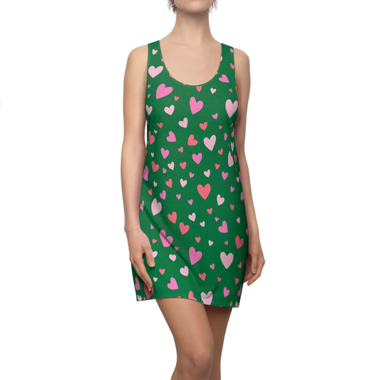 Pink Herz Racerback Kleid – Verspieltes Sommerkleid in grün