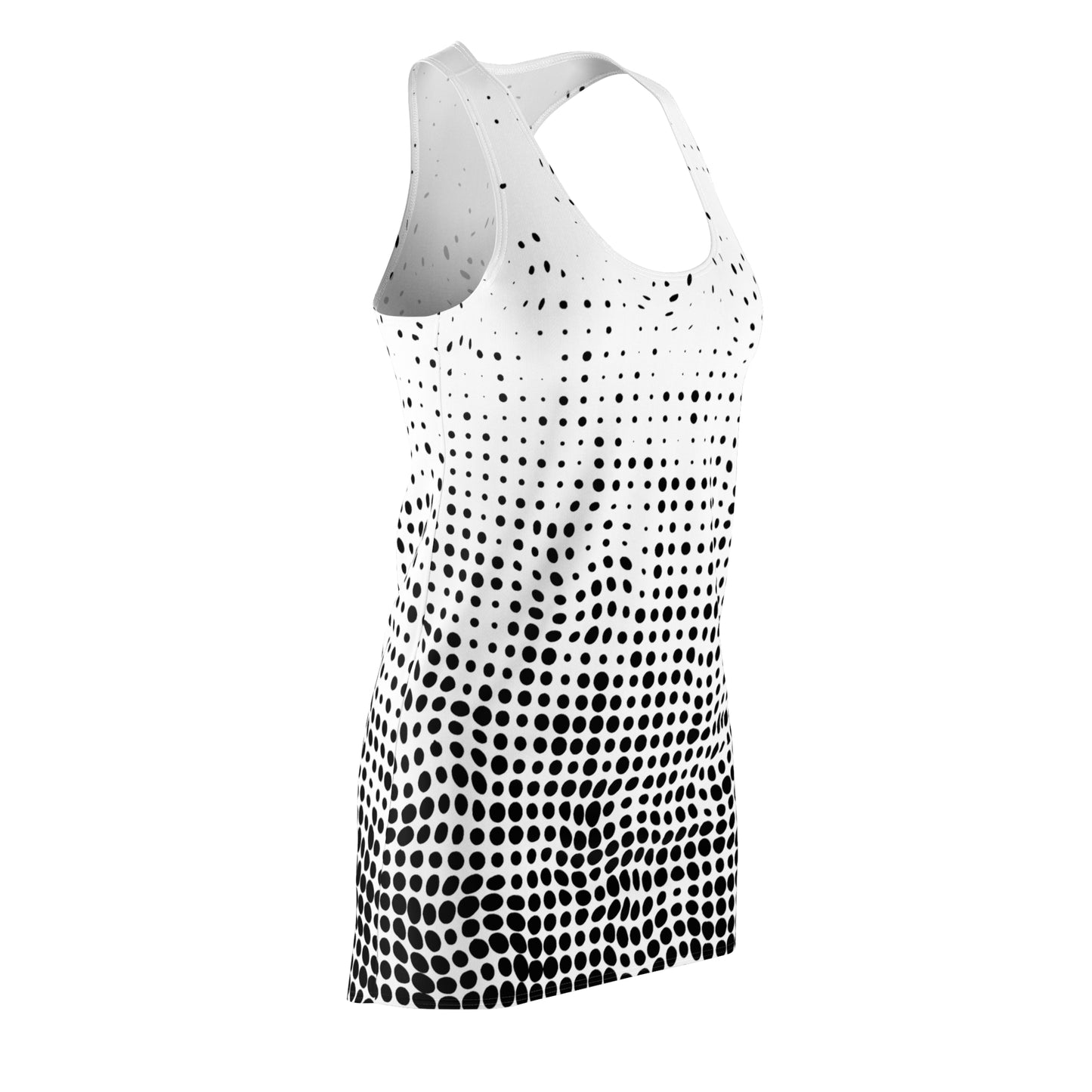 Punkte Gradient Racerback Kleid – Schwarz Weiß Sommerkleid