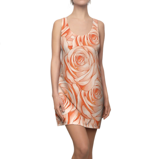 Damen Kleid Floral Racerback Rosen Sommer Strand Freizeit