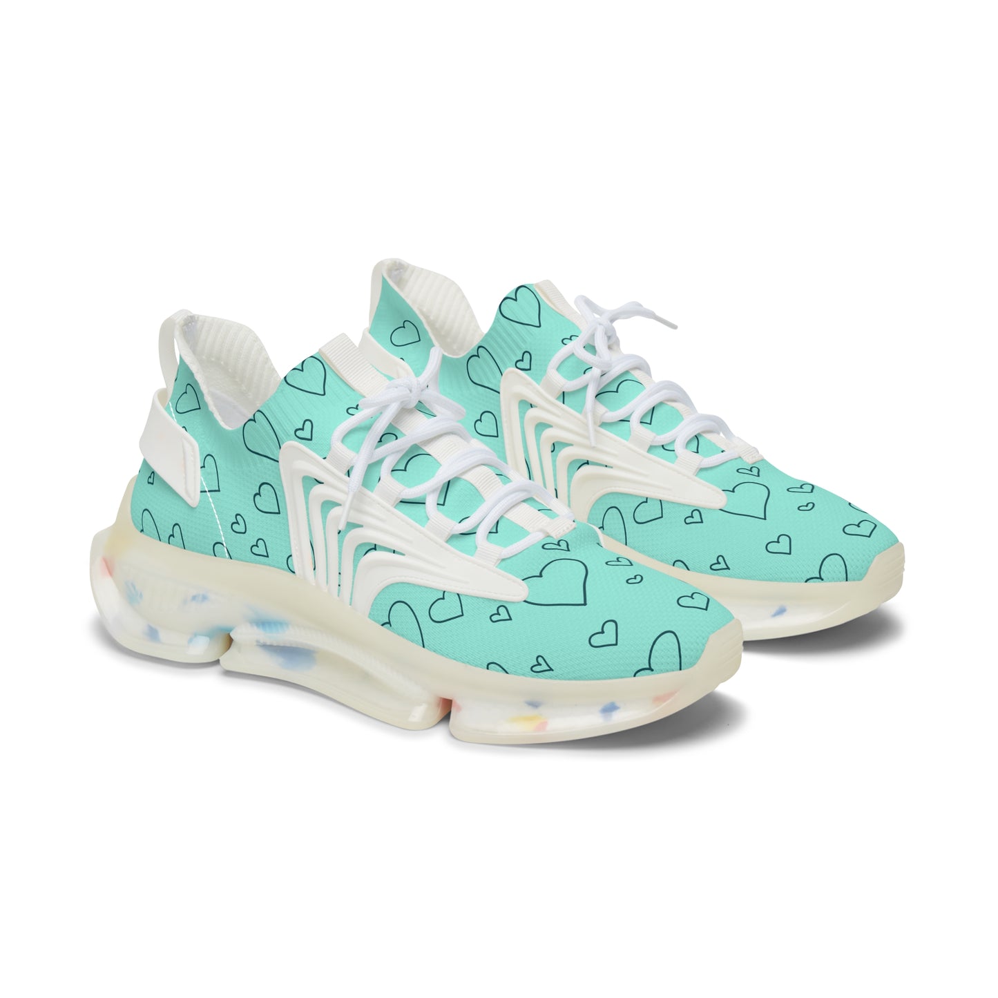 Damen Sneaker mit Herzmuster – Stylische Sportschuhe