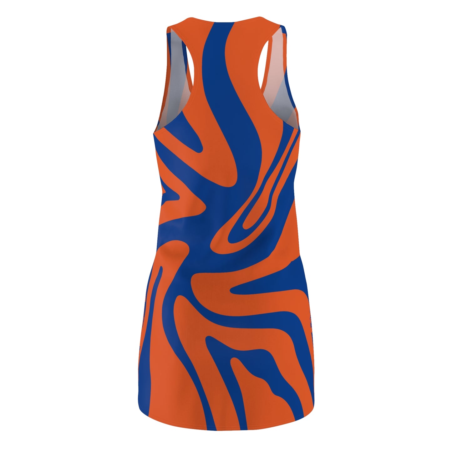 Blaues Damen Kleid Swirl Muster Racerback Sommer Bohemian Beach