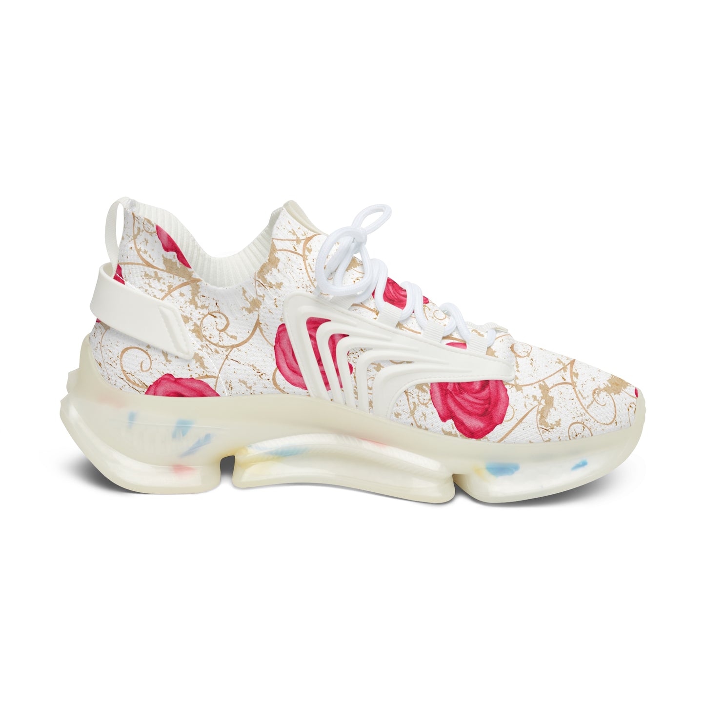 Damen Sneaker mit Rosenmuster – Stylische Sportschuhe