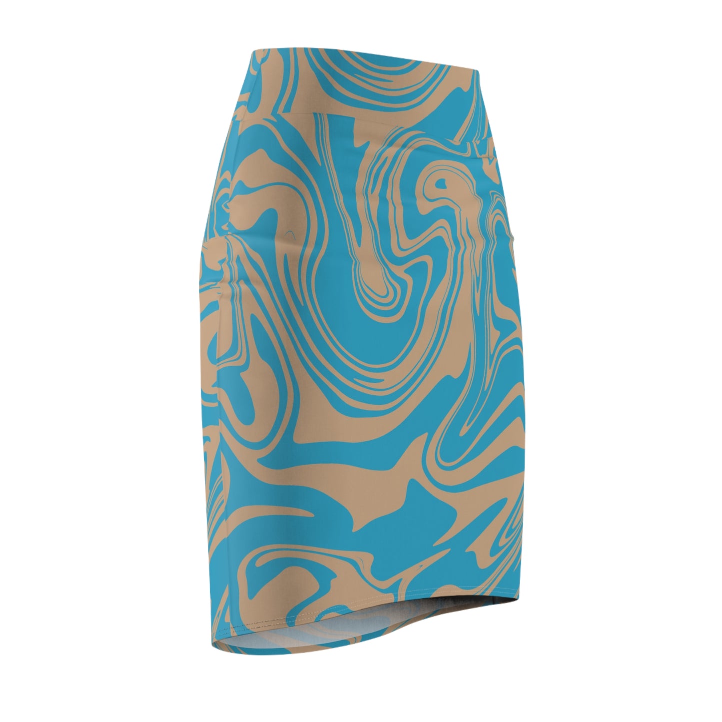 Damen Rock Marmor Print Bleistift Elegant Business Casual
