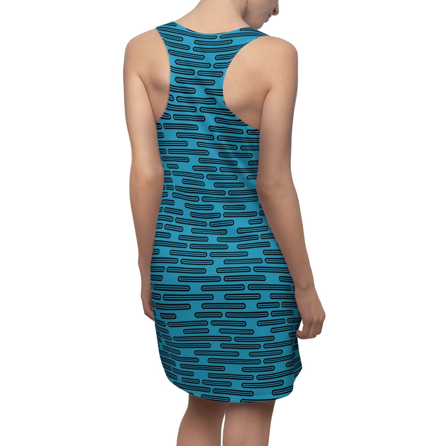 Schwarz Türkis Racerback Kleid – Modernes Sommerkleid