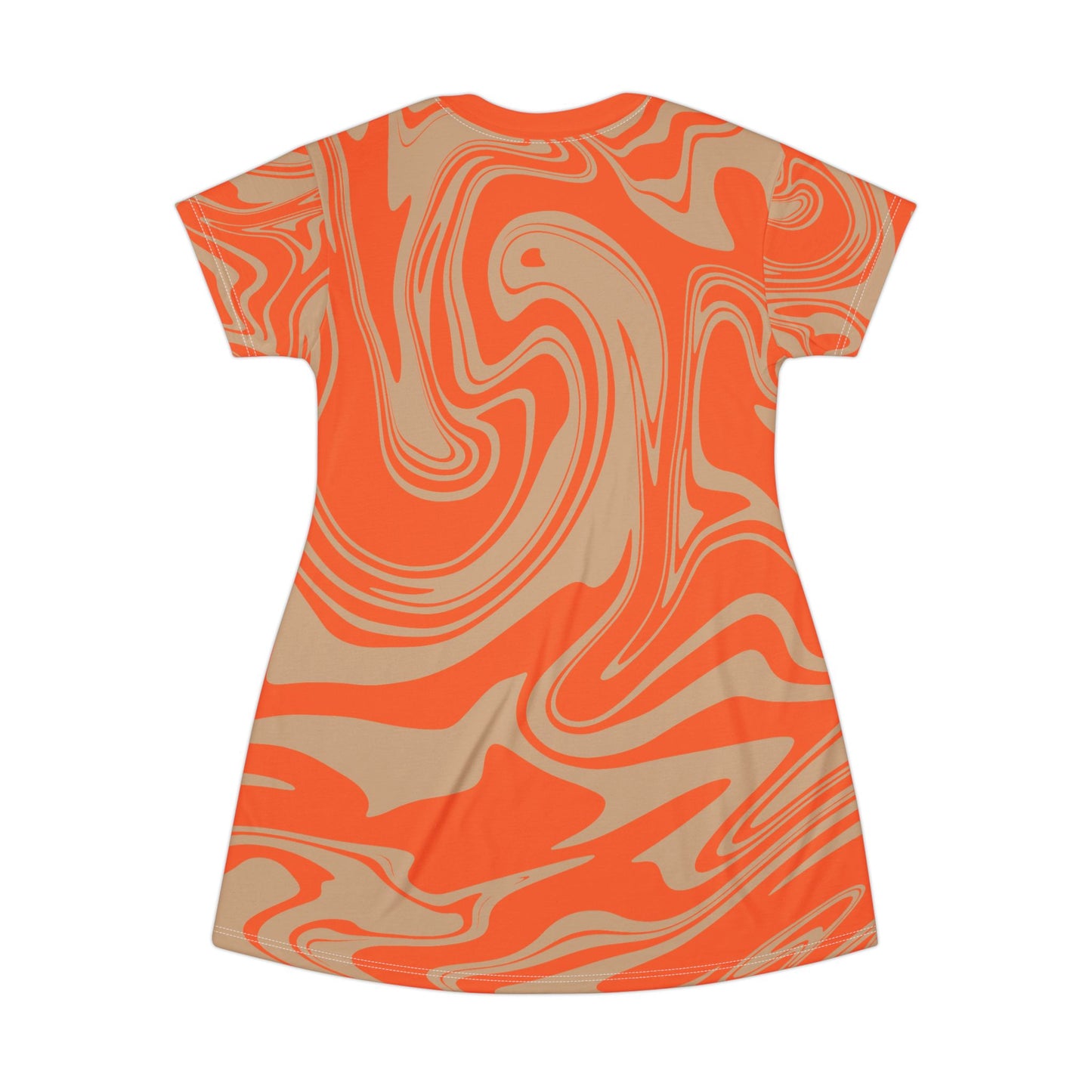 Oranges Damen Kleid Marmor Print T-Shirt Sommer Casual Elegant