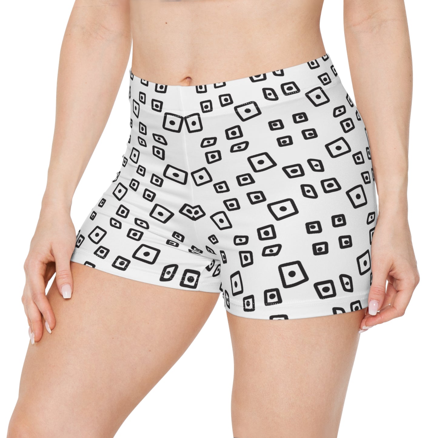 Damen Shorts Grafik Quadrat Print Stylisch Bequem Vielseitig