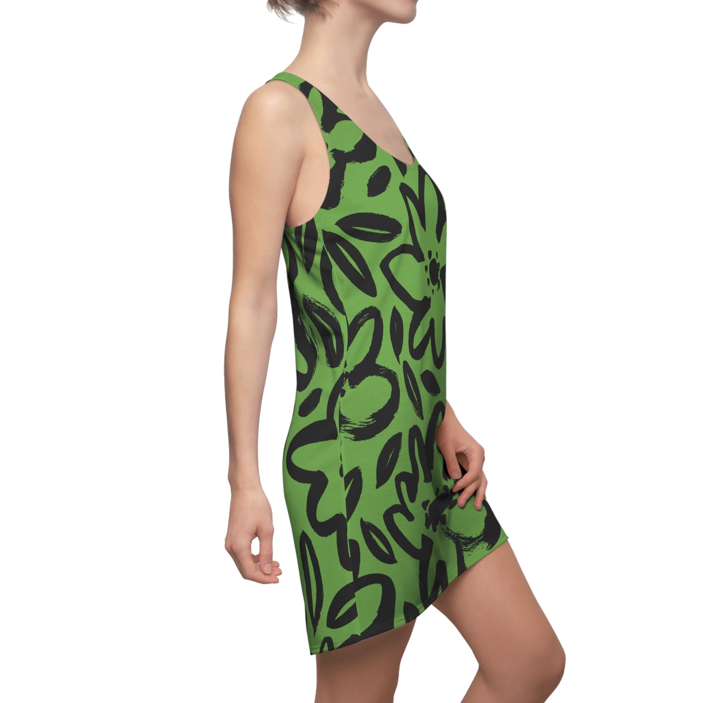 Racerback Kleid Damen Blumenmuster – Sommerkleid Strandkleid