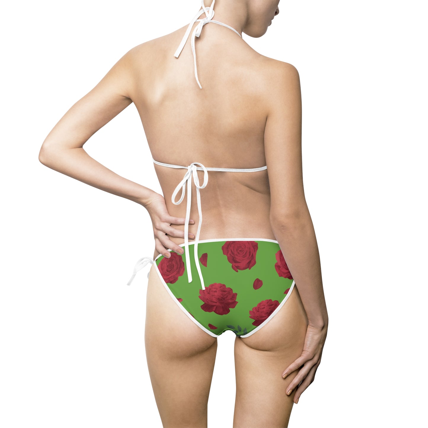 Damen Bikini Floral Print Zweiteiler Push Up Strand Pool schwarz