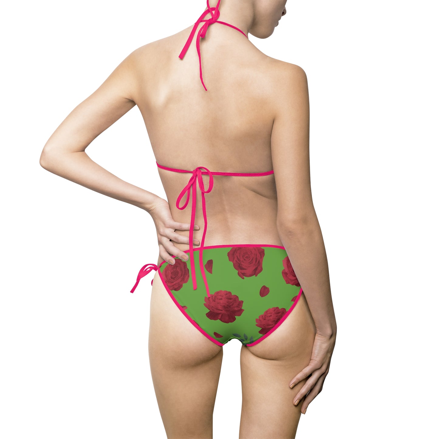 Damen Bikini Floral Print Zweiteiler Push Up Strand Pool schwarz
