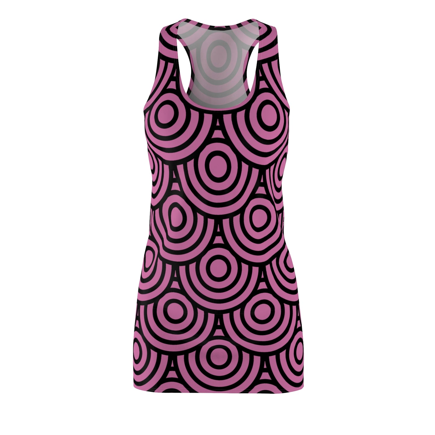 Rosanes Kreis Muster Racerback Kleid – Modern & Stilvoll