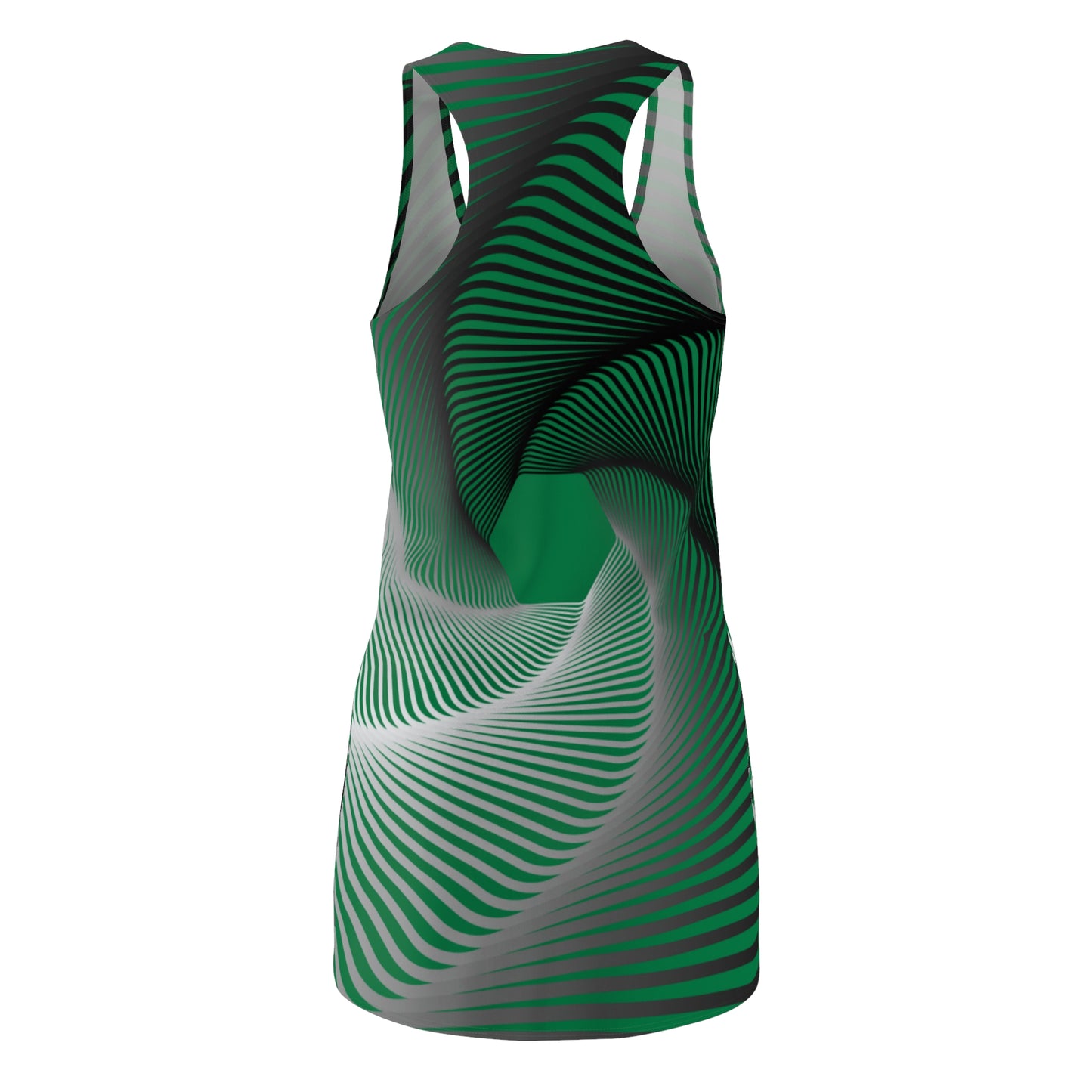 Schwarz Grün Spirale Racerback Kleid – Stilvolles Sommerkleid