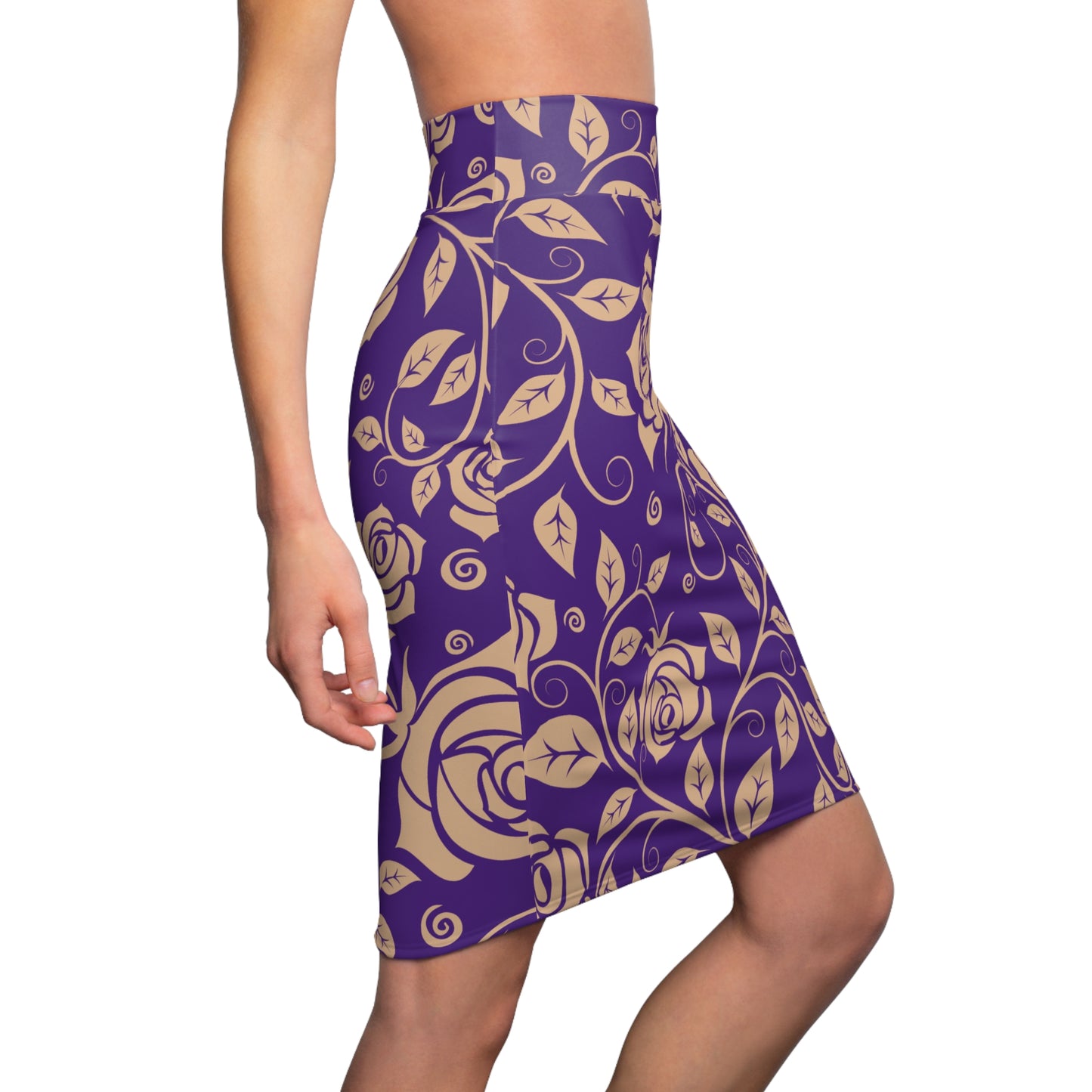 Damen Rock Floral Bleistift Elegant Business Event