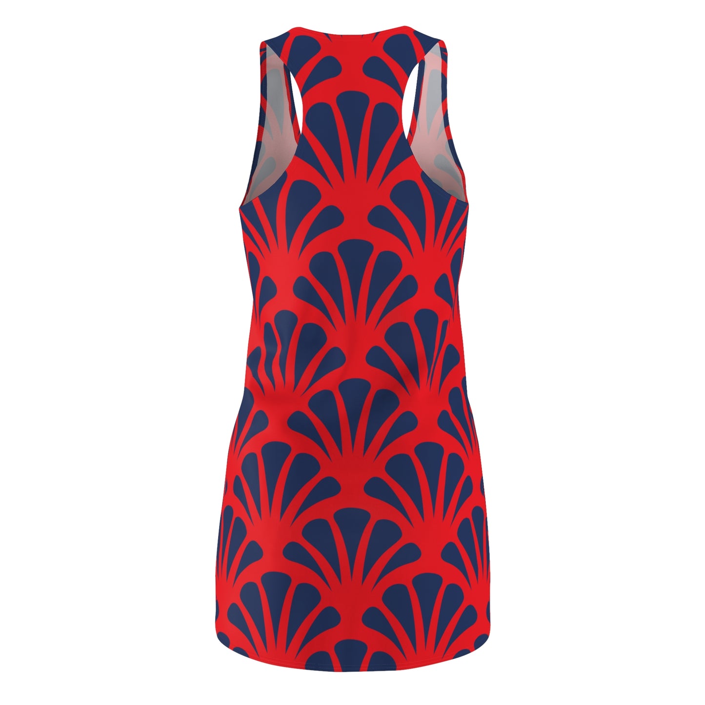 Rotes Damen Kleid Navy Muster Racerback Sommer Strand Casual