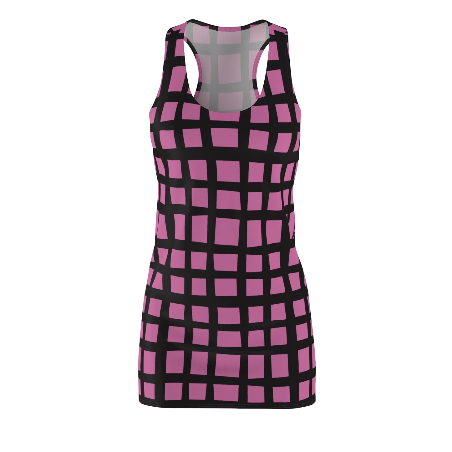 Rosa Grid Racerback Kleid – Moderner Sommerlook