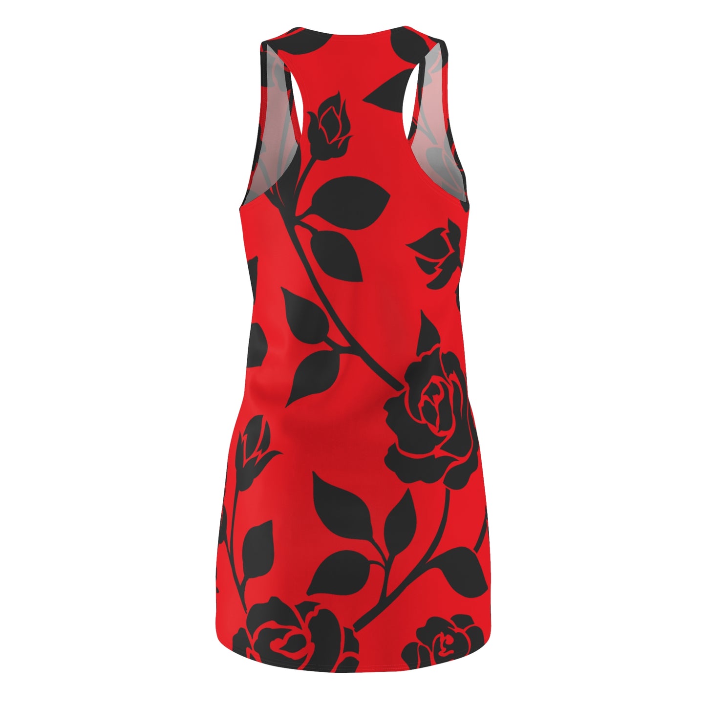 Rosen Racerback Kleid – Elegant Schwarz rot Design