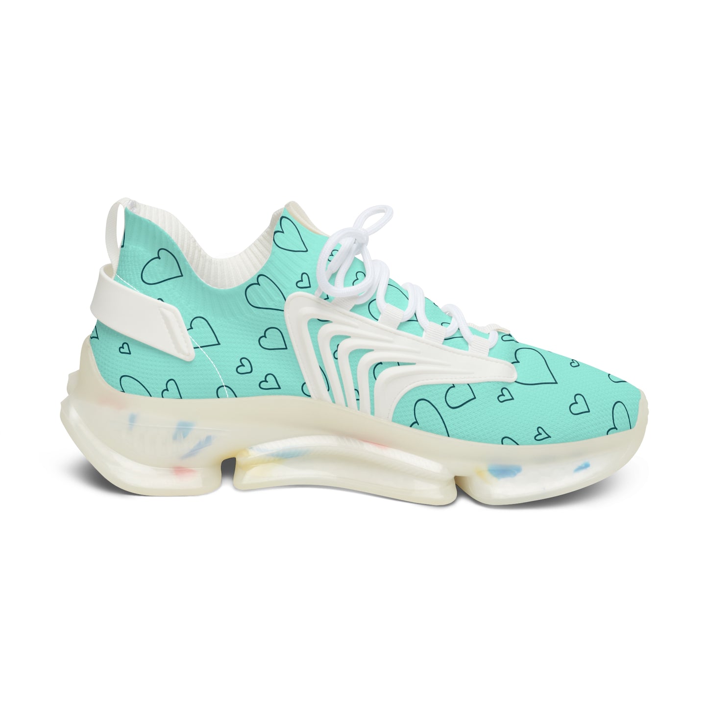 Damen Sneaker mit Herzmuster – Stylische Sportschuhe