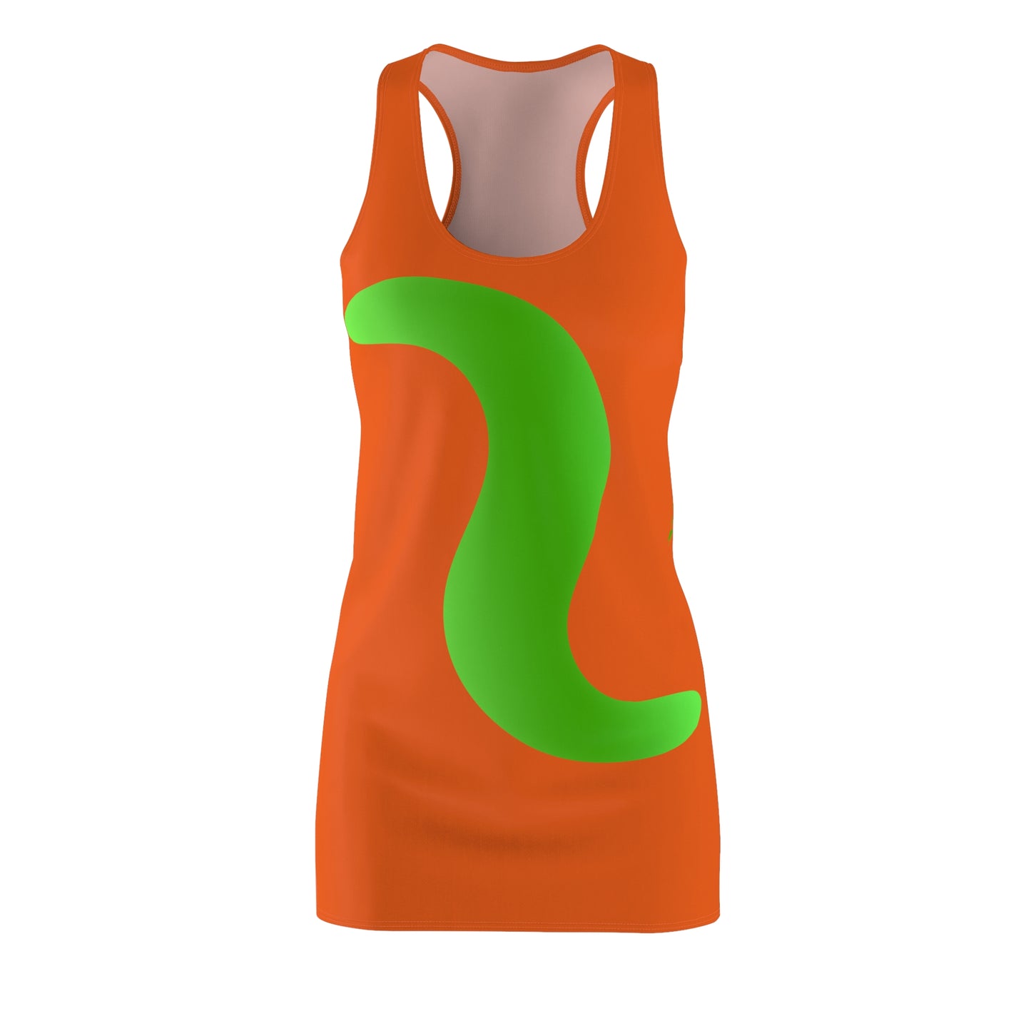 Orange Grün Abstrakt Racerback Kleid – Stylishes Sommerkleid