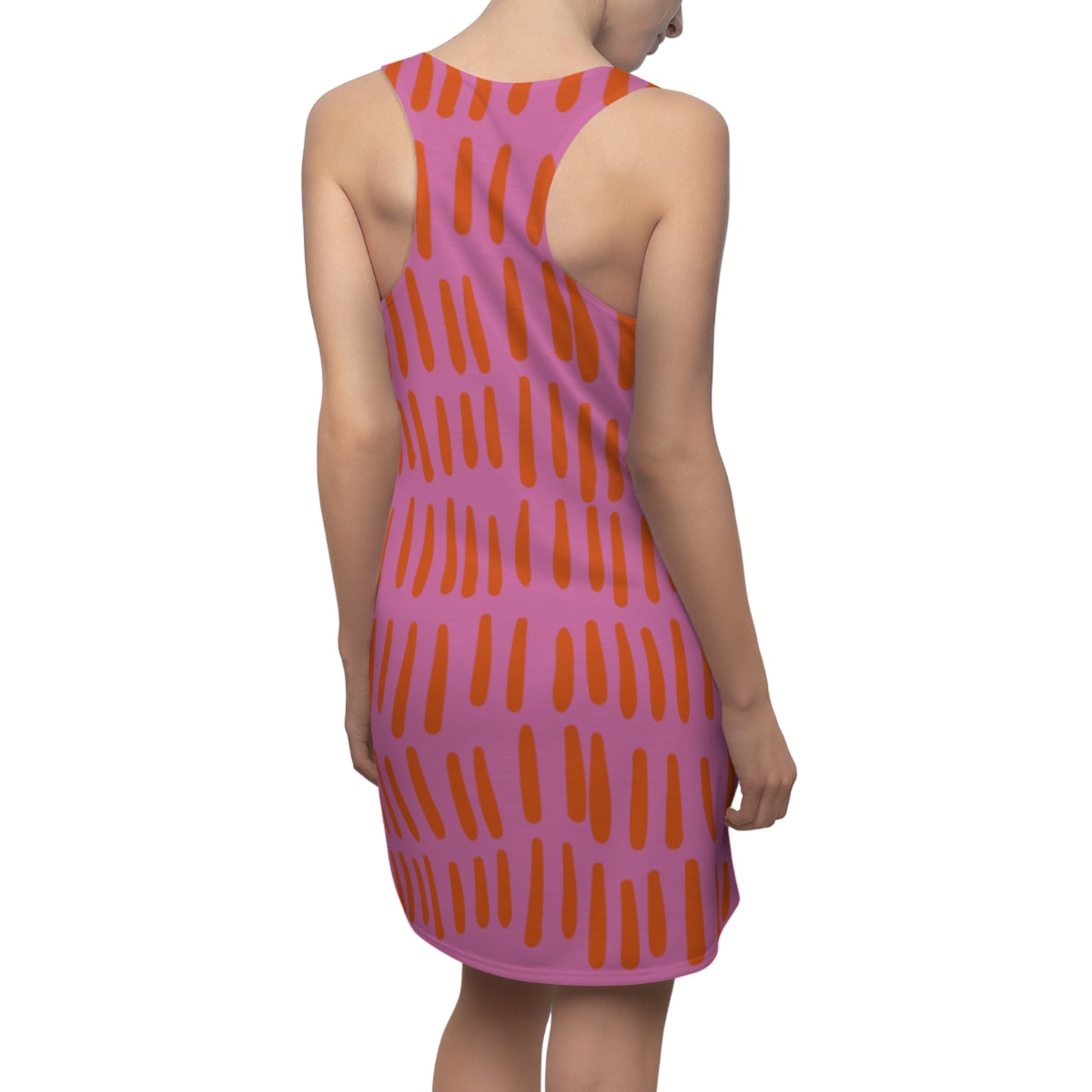 Rosa Orange Boho Racerback Kleid – Modernes Sommerkleid