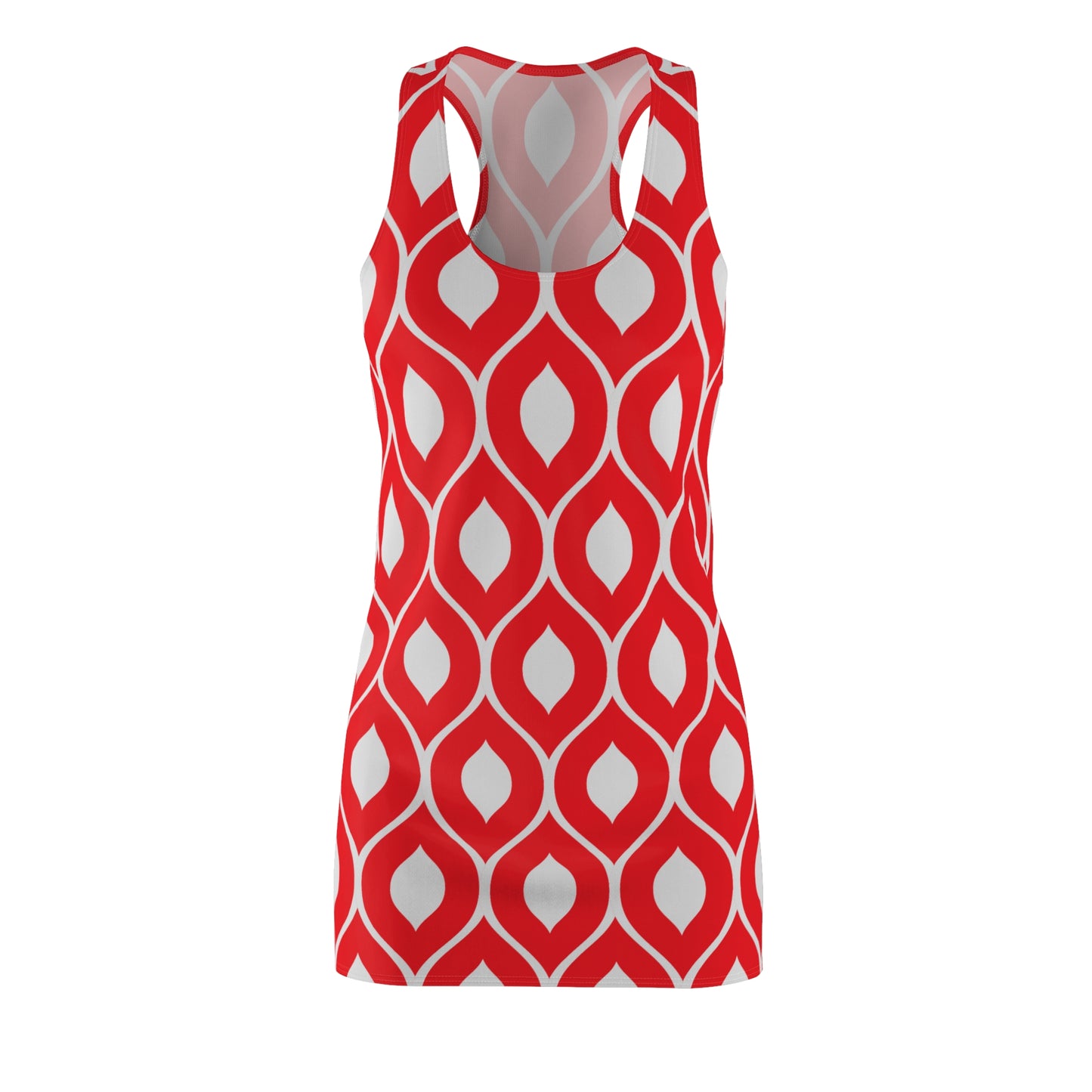 Rot Grau Geometrie Racerback Kleid – Stilvolles Sommerkleid