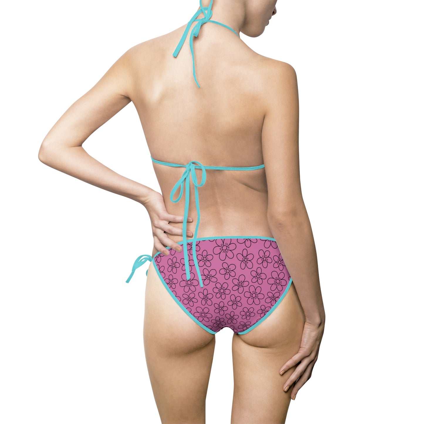 Push Up Bikini Set – Bedruckt Für Strand & Pool rosa
