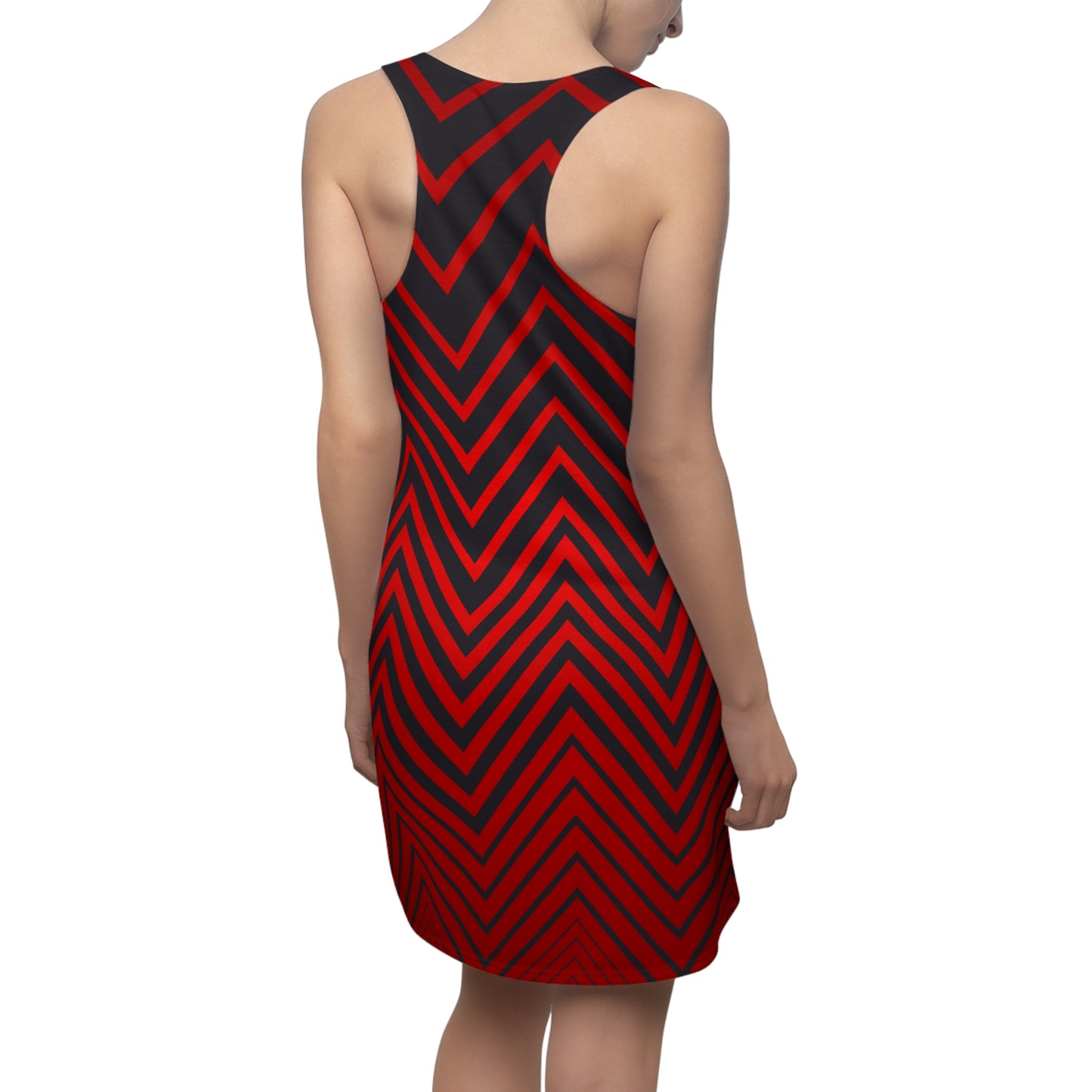 Racerback Damen Kleid Rot Farbverlauf Muster Racerback Sommer Party