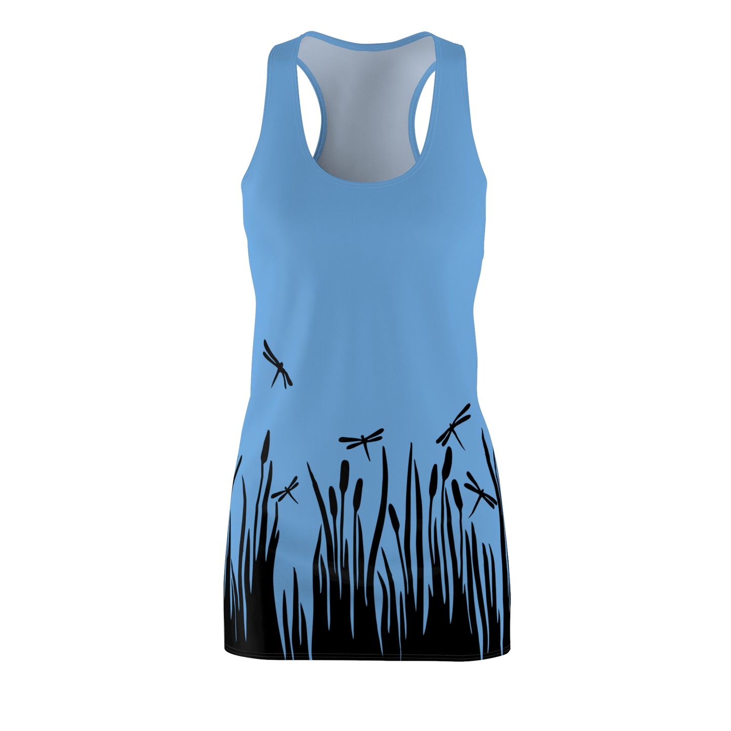 Hellblaues Damen Kleid Libellen Design Racerback Sommer Freizeit Party