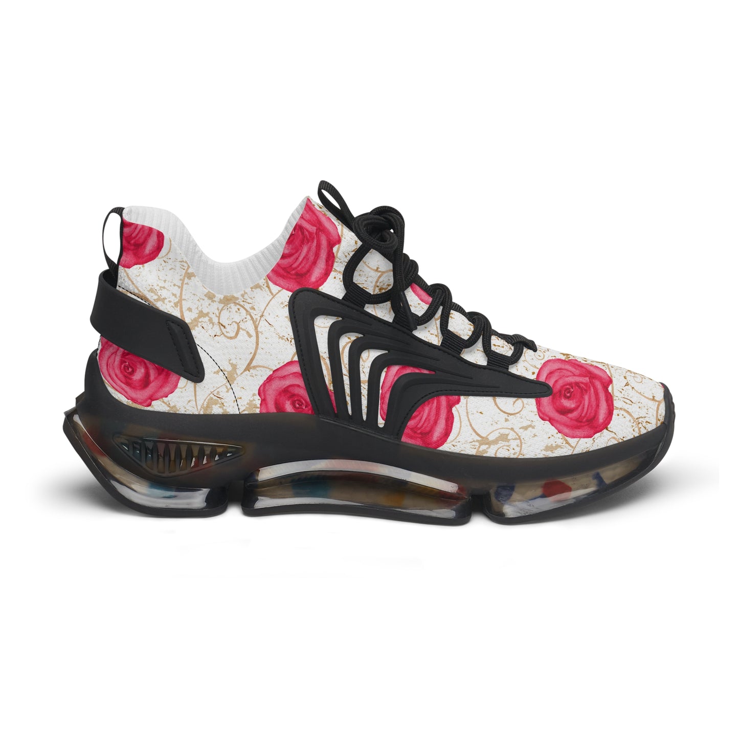 Damen Sneaker mit Rosenmuster – Stylische Sportschuhe