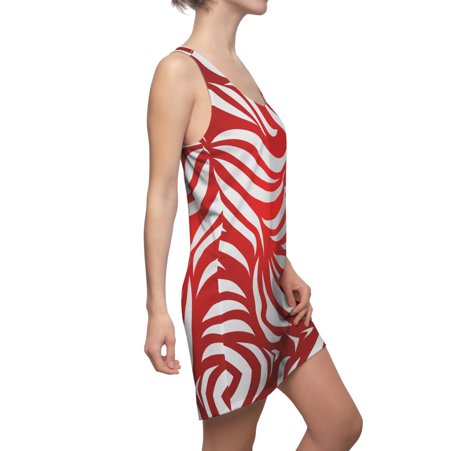 Racerback Damen Kleid Rot Farbverlauf Muster Racerback Sommer Party