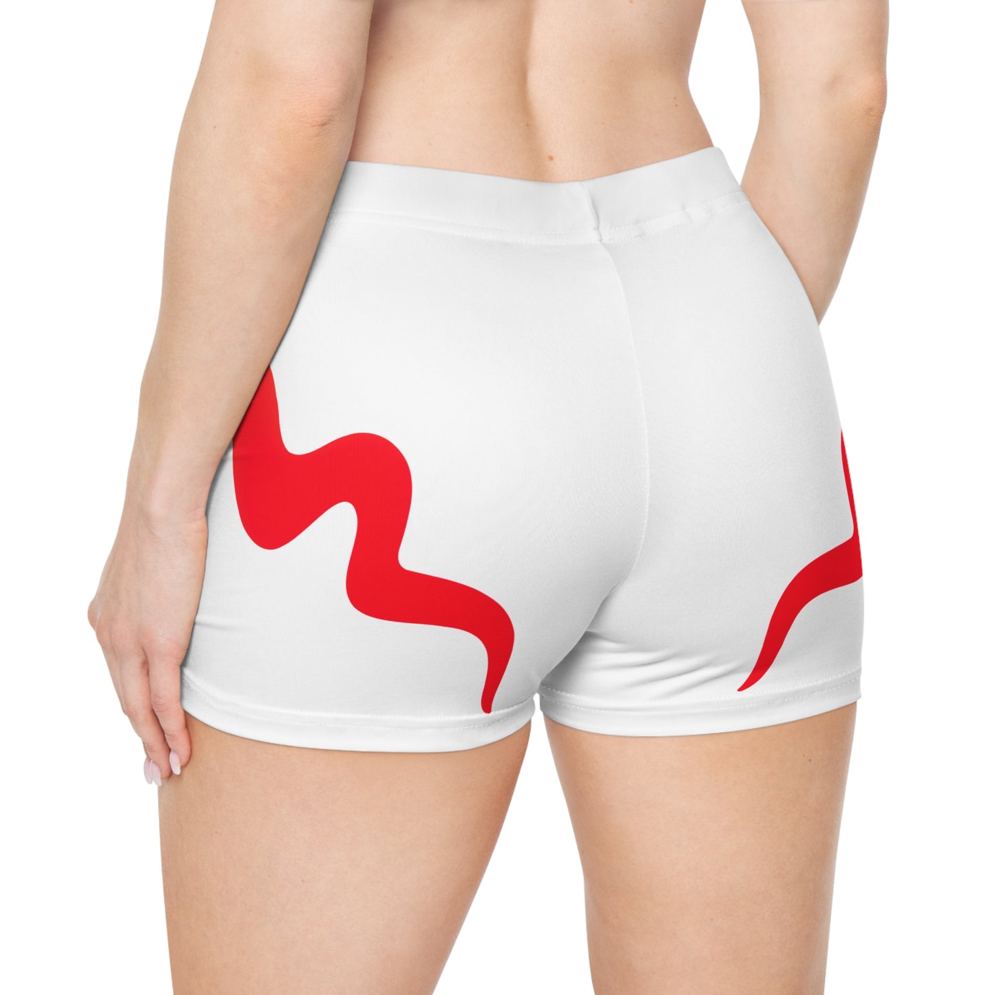 Damen Shorts Dynamic Red Wave Sportliche Activewear Sommer