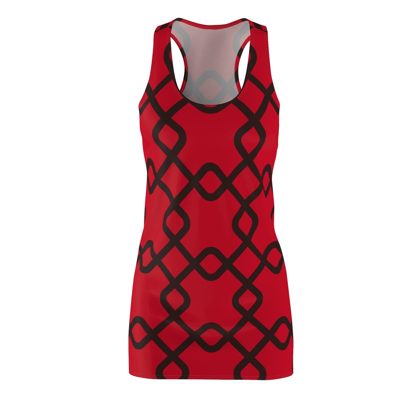 Damen Racerback Kleid mit schwarzem Muster – Sommer Freizeitkleid
