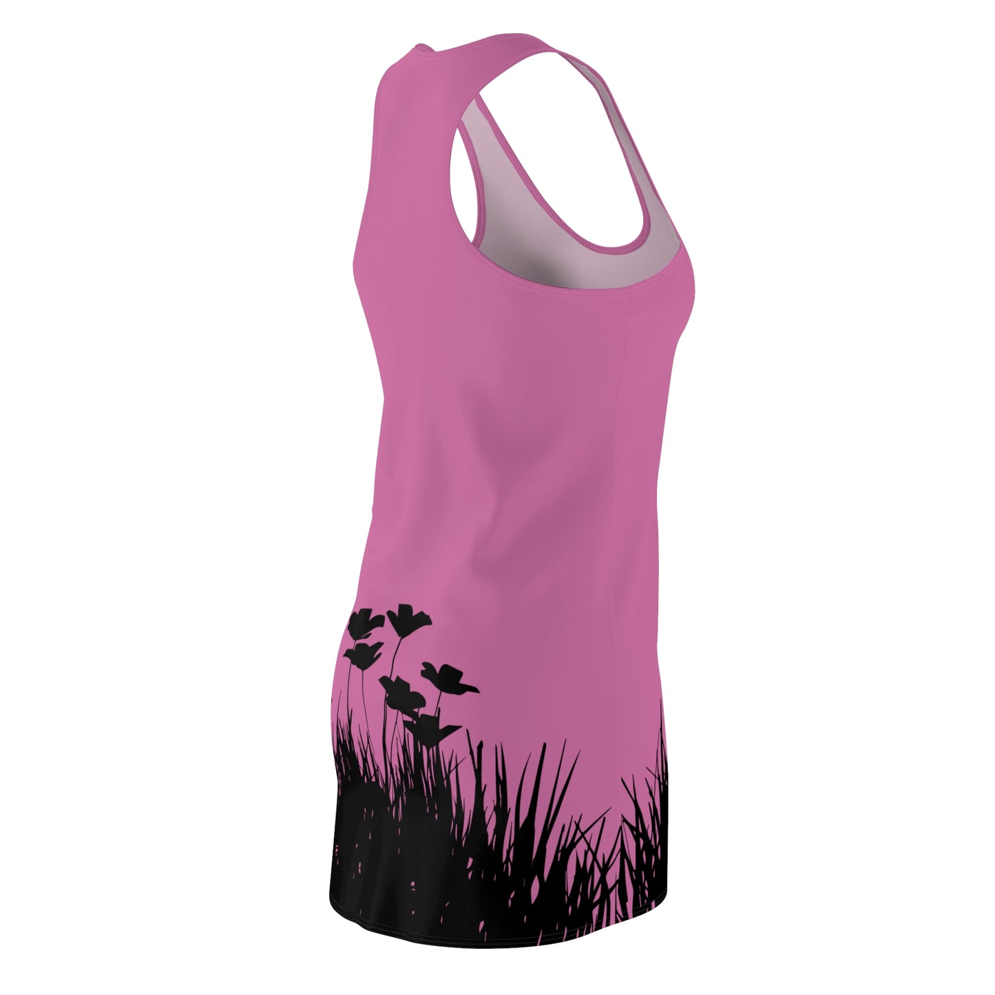 Rosa Racerback Damenkleid – Botanisches Sommerkleid, Freizeitkleid